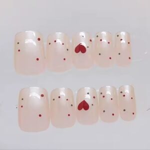 🐢2/$15 Polka Dots and Heart Press On Nails